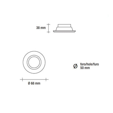 Vivida faretto inc.tondo bianco led 3w 260lm Vivida luce Faretti e scatole portafaretto